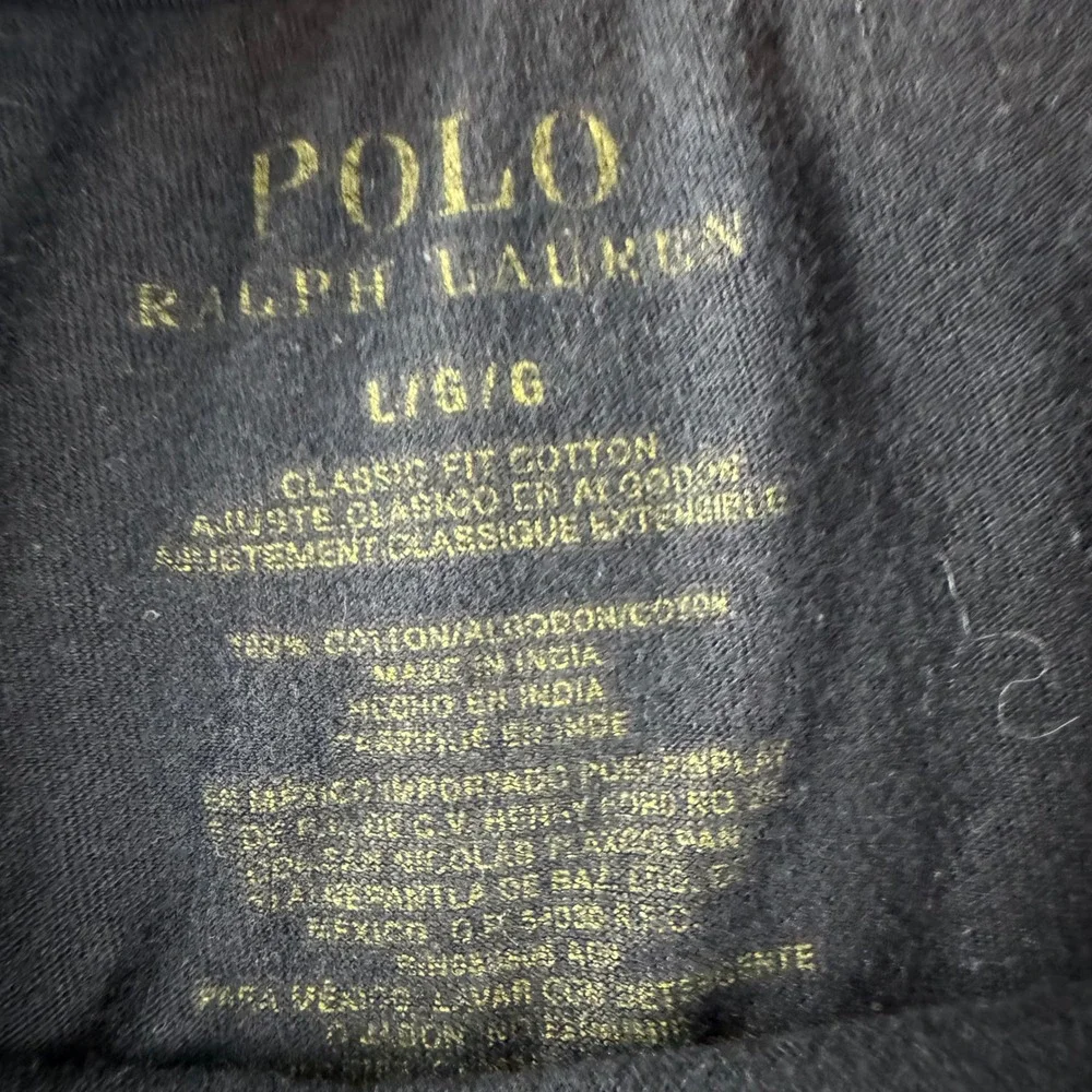 Polo Ralph Lauren T-Shirt Men's Large Black Short Sleeve Classic Fit Cotton